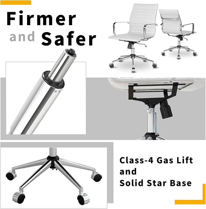 Chair, Desk Computer Chair ，with Armrests ，Ergonomic Office Chair for Home and Office, 17.32 x 22.83 x 35.43 inches, Multiple Colors (White