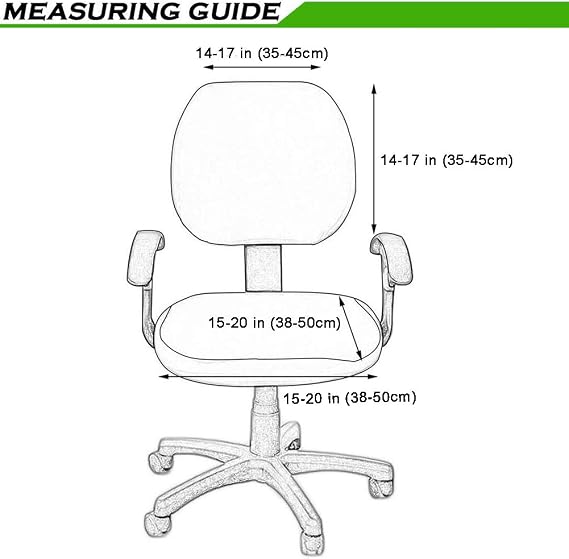 Smiry Office Computer Chair Covers for Desk Rotating Chair Protector Stretch Jacquard Removable Washable Universal Slipcovers, Seat + Backrest Cover, Black