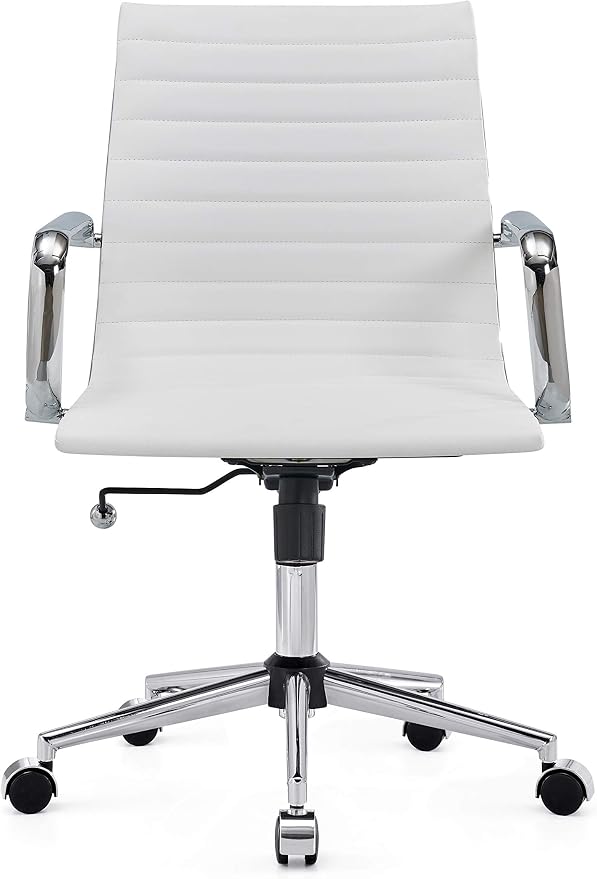 Chair, Desk Computer Chair ，with Armrests ，Ergonomic Office Chair for Home and Office, 17.32 x 22.83 x 35.43 inches, Multiple Colors (White