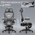 ELABEST X100 Ergonomic Mesh Office Chair with Footrest, Big and Tall Hone Desk Chair with 5D Flip-Up Arms, Adjustable 3D Lumbar Support,Gaming &..
