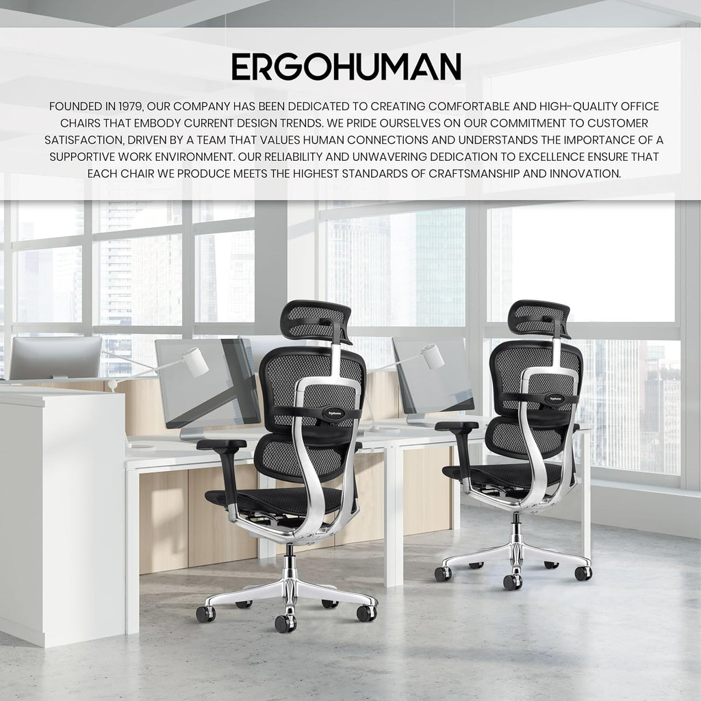 Ergohuman Eurotech ME7ERG GEN2 High Back Mesh Office Chair with Tilt Tension Control, Tilt Lock, Back Angle, Back Height, Synchro Tilt, Seat Height, Seat...